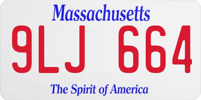 MA license plate 9LJ664