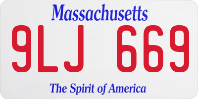 MA license plate 9LJ669