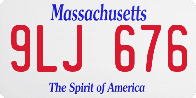 MA license plate 9LJ676