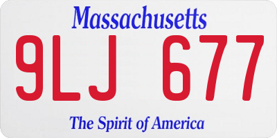 MA license plate 9LJ677