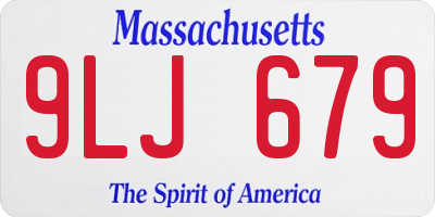 MA license plate 9LJ679
