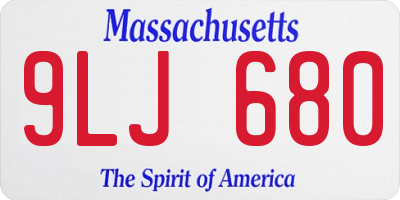 MA license plate 9LJ680