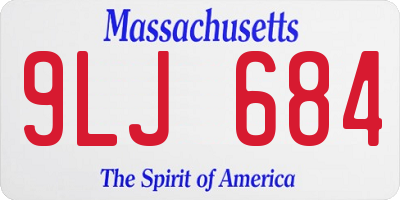 MA license plate 9LJ684