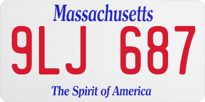 MA license plate 9LJ687