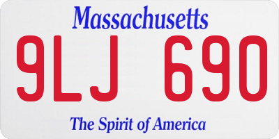 MA license plate 9LJ690