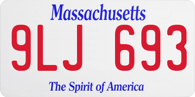MA license plate 9LJ693
