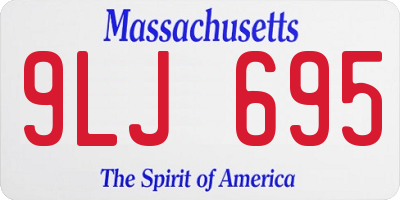 MA license plate 9LJ695