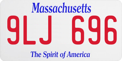 MA license plate 9LJ696