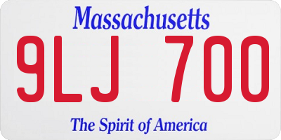 MA license plate 9LJ700
