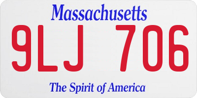 MA license plate 9LJ706