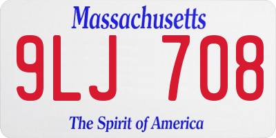 MA license plate 9LJ708