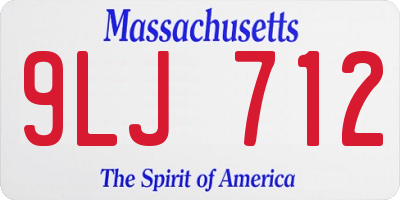 MA license plate 9LJ712