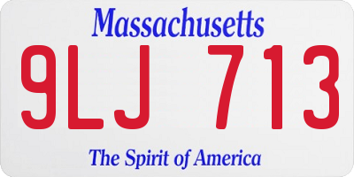 MA license plate 9LJ713
