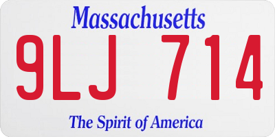 MA license plate 9LJ714
