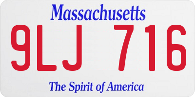 MA license plate 9LJ716