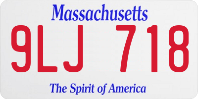 MA license plate 9LJ718