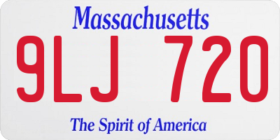 MA license plate 9LJ720