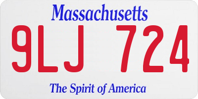 MA license plate 9LJ724