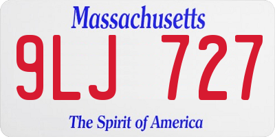 MA license plate 9LJ727