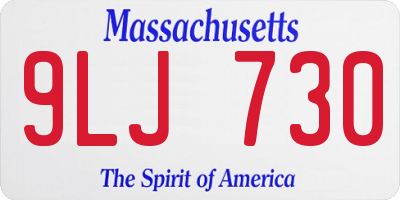 MA license plate 9LJ730