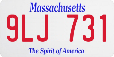 MA license plate 9LJ731