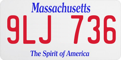 MA license plate 9LJ736