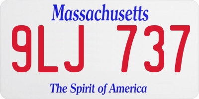 MA license plate 9LJ737