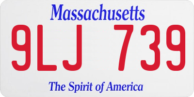 MA license plate 9LJ739