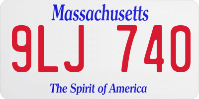 MA license plate 9LJ740