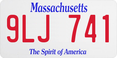 MA license plate 9LJ741
