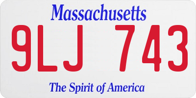 MA license plate 9LJ743