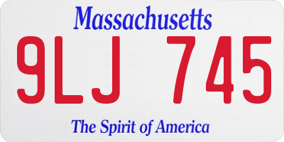 MA license plate 9LJ745