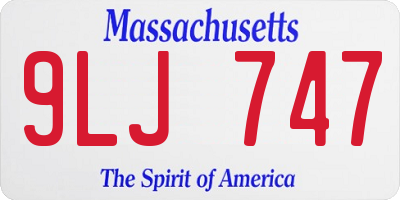 MA license plate 9LJ747