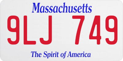 MA license plate 9LJ749