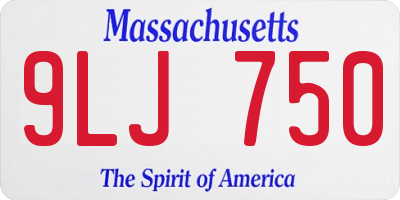 MA license plate 9LJ750