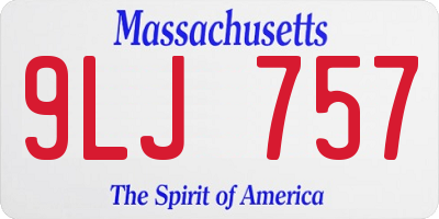 MA license plate 9LJ757