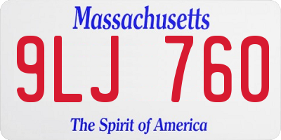 MA license plate 9LJ760