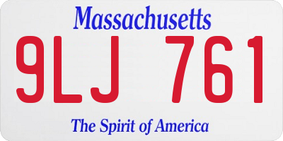 MA license plate 9LJ761