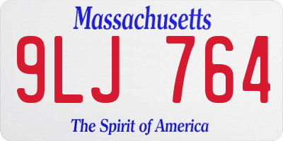 MA license plate 9LJ764