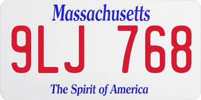 MA license plate 9LJ768