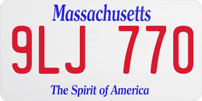 MA license plate 9LJ770
