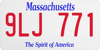 MA license plate 9LJ771