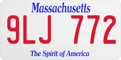MA license plate 9LJ772