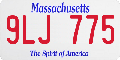 MA license plate 9LJ775