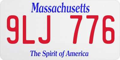 MA license plate 9LJ776