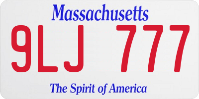 MA license plate 9LJ777