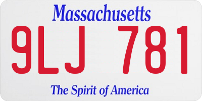 MA license plate 9LJ781