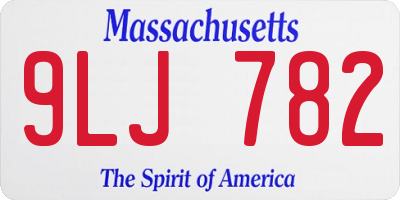 MA license plate 9LJ782