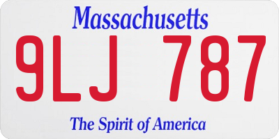 MA license plate 9LJ787