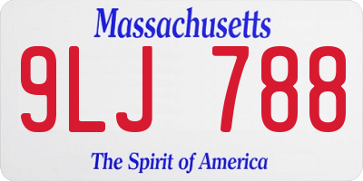 MA license plate 9LJ788